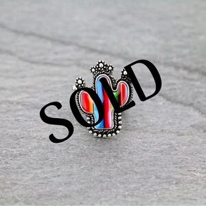 Serape Cactus Cuff Ring